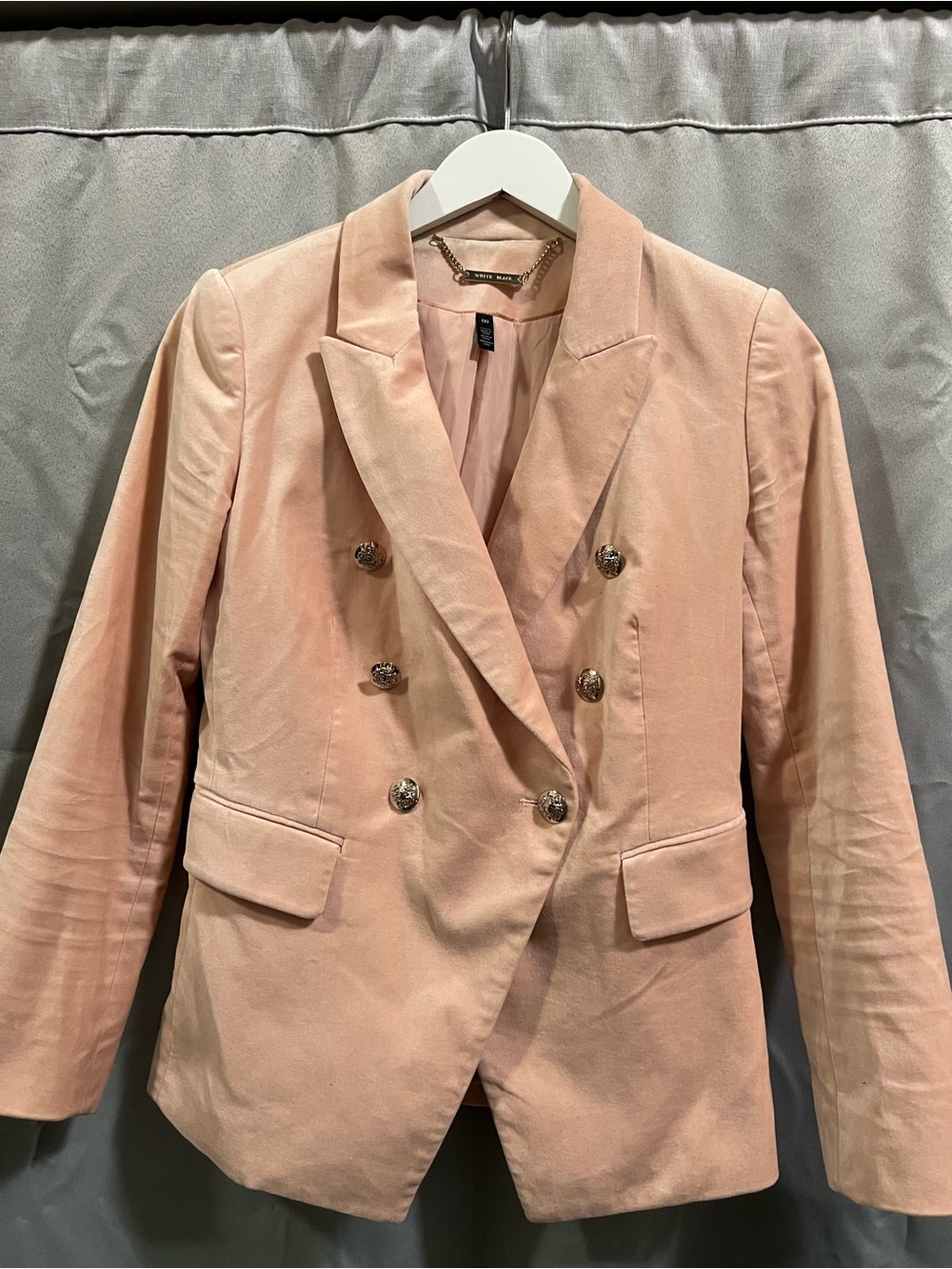 White House Black Market Double-Breasted Blush Blazer